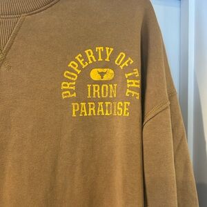 Under Armour Women’s Brown Crewneck Sweater with Yellow Print